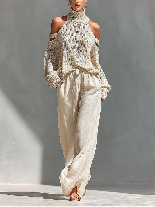 Camilla | Completo alla moda in maglia e lino