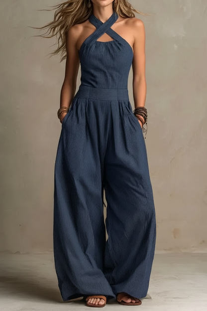 Jumpsuit azul marino editorial