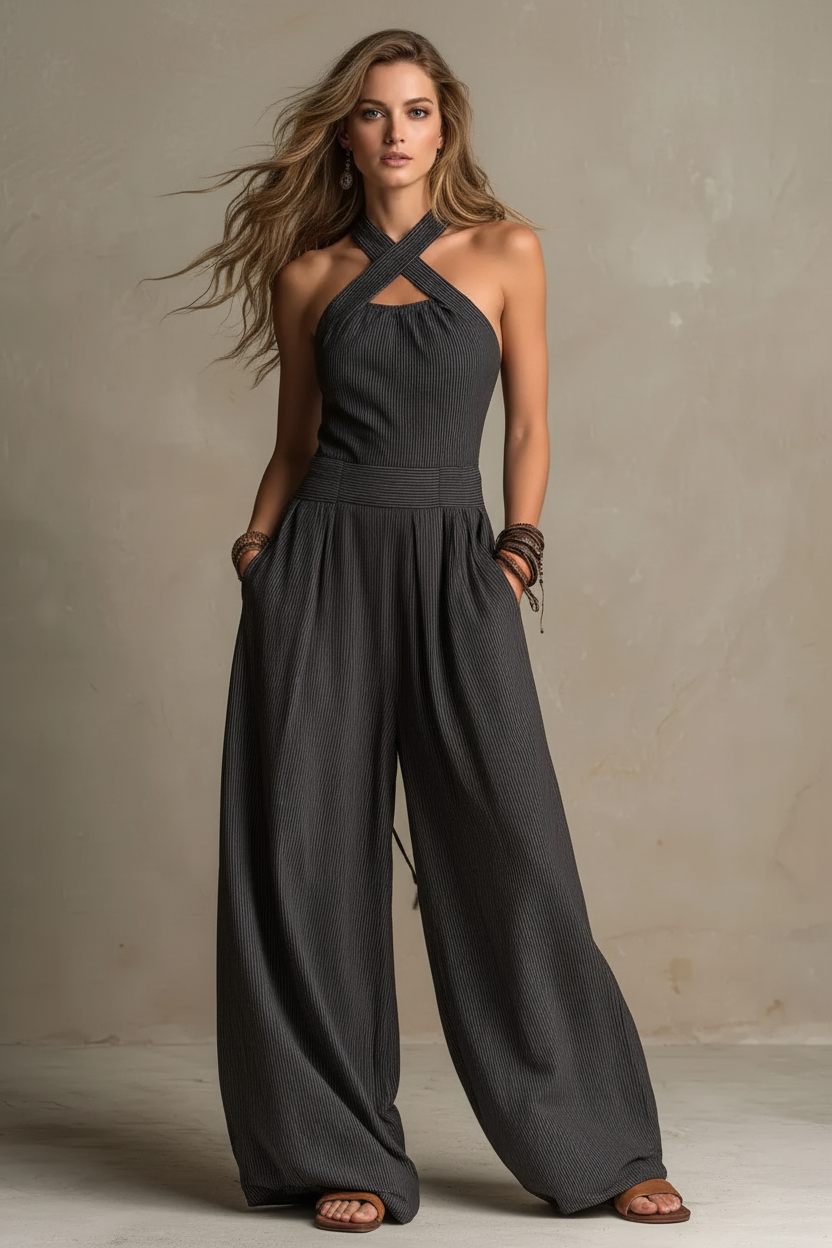 Jumpsuit gris antracita editorial